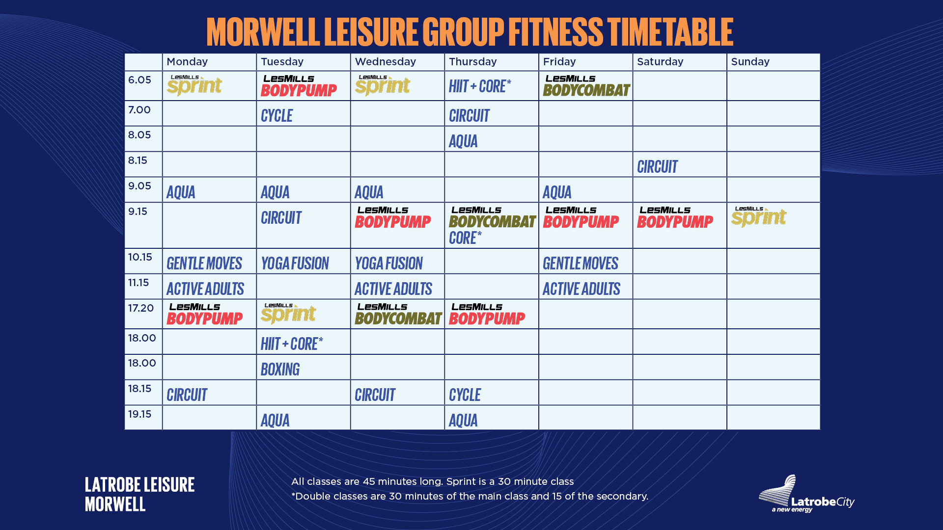Group Fitness Timetable Morwell Latrobe City Council